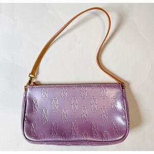 Mikimoto Shoulder Bag Purple Gold Accents